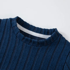 2025 Boys Autumn Winter Long Sleeve sweater suits Solid Color Block Pants Set Kids Outfit Casual Comfortable Clothing