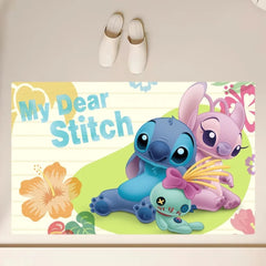 Cartoon Stitch and Lilo Cute Floor Mat Anti-Slip Bathroom Kitchen Bedroom Living Room