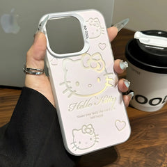 Pink Hello Kitty With Bracket Phone Case For iPhone 16 15 14 13 12 11 Pro Max X XR XSMAX 8 7 Plus Shockproof with Holder