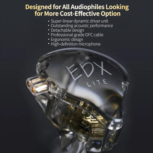 KZ EDX Lite Wired In Ear Earphones Monitor Stage Live Headphones HIFI Stereo Bass Music Earbuds Sports Gaming Headset