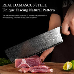 1-9 Piece Kitchen Knives Set Damascus Steel Chef Knife Sharp Cut Vegetables