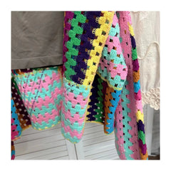 Colorful Sweater Coat Women's Autumn Fashion Unique Top Style Slim and Versatile