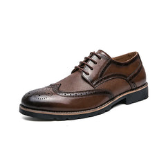 Handmade Mens Wingtip Oxford Shoes Grey Leather Brogue Men's Dress Shoes