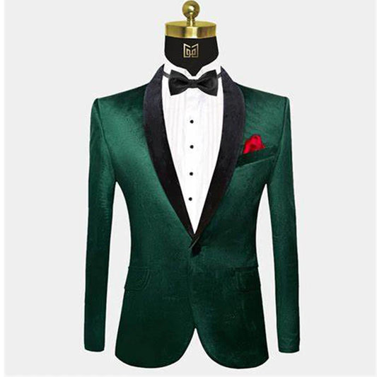 Tuxedo for Mens: Men's 2-Piece(Velvet Jacket)Tuxedos One Button Shawl Lapel