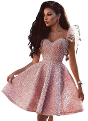 Homecoming Dresses: Pink Beaded Evening Dresses For Women