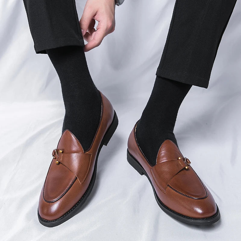 Men's Casual Shoes Fashion Formal Men Shoes Retro Loafers Mens