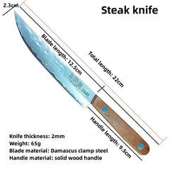 67-ply Forged Damascus Steel Steak Set Blade Sharp Peeling Fruit Knife Smooth