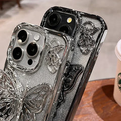 Case for iPhone 15 16 14 12 13 Pro Max 14Pro Bracket Transparent Plating Soft Silicone Cover