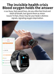 2025 New Five organ examination Health Care Smart Watch Men ECG+PPG Uric Acid Blood Fat Bluetooth Call Sports tracker Smartwatch