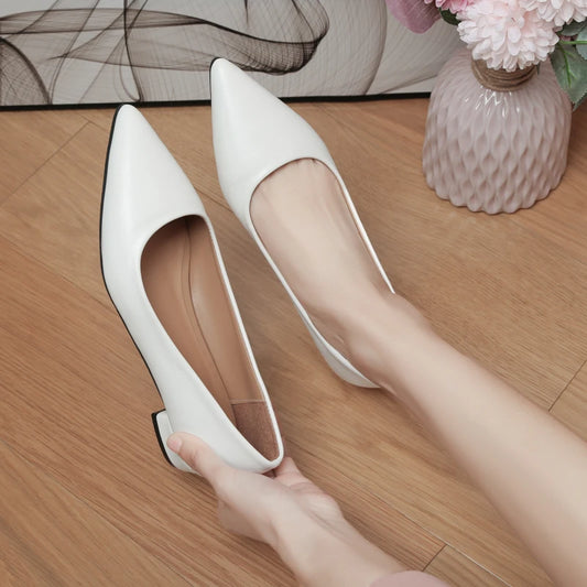 Women Dress Shoes Square Toe Boat Shoes Low Heels Pumps Slip on Ladies Shoes