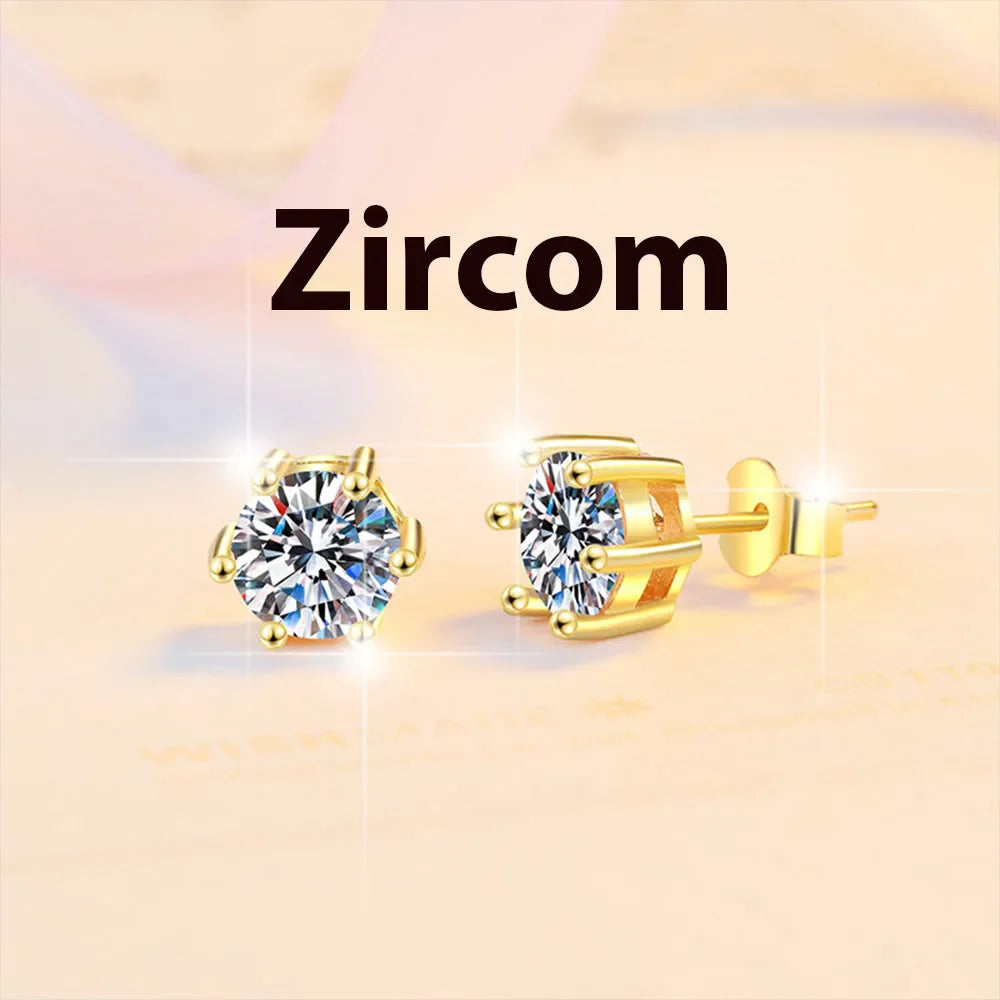 2ct 8mm Moissanite Earrings for Women Lab Grown Diamond Ear Studs 925 Sterling Silver Fine Jewelry Gift