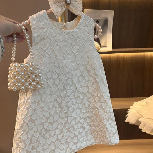 Toddler Baby Girls Classic Dresses Kids Heart Elegant Wedding Princess Party Dress