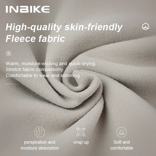 INBIKE Fleece Men's Cycling Jersey Winter Cycling Sets Warm Long-sleeved Suit Soad Bike Bicycle Jacket Overalls Riding Suit