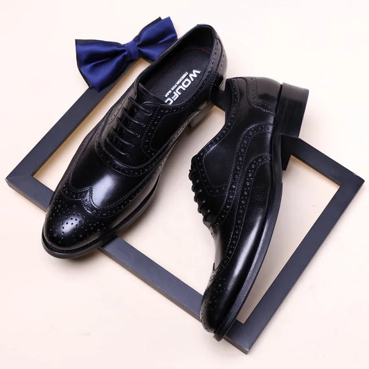 Luxury Italian Mens Formal Shoes Genuine Leather Handmade Quality