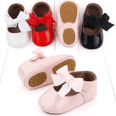 Baby Girl Princess Shoes PU and TPR Anti-slip Cute Bowknot Toddler