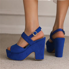 Woman Sandals High Heels Female Platform Ankle Strap Buckle Ladies