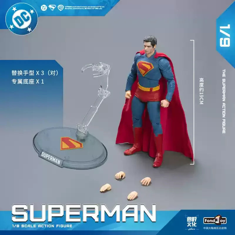 2025 Fondjoy Battle Damaged Superman Action Figure David Corenswet 1/9 New Superman Figure Pvc Joint Movable Kid Toy Boy Gift