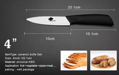 Ceramic Knives Set for Kitchen Paring Utility Slicing Fruit Vegetable Cutter 3 4 5 inch