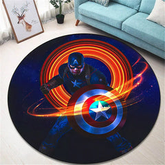 Marvel Round Carpet for Living Room Rugs Camping Picnic Mats Flannel Anti-Slip Rug
