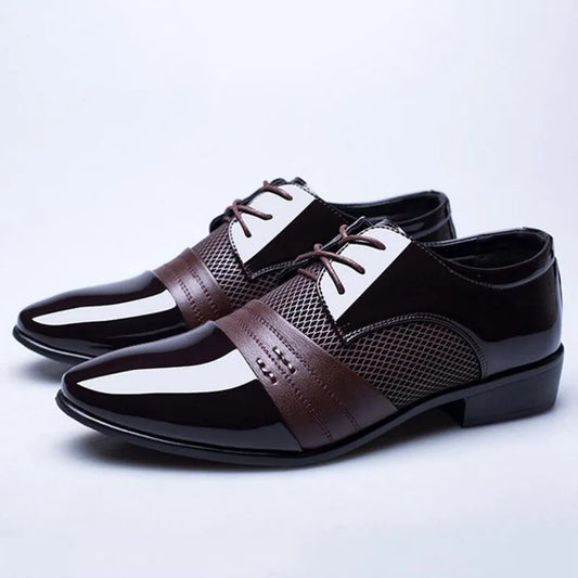 British Men's Leather Shoes Classic Man Pointed Toe Formal Wedding Shoes