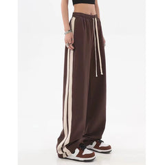 Striped Joggers Sweatpants Bf Hip Hop Women High Waist Wide Leg Sports Pants