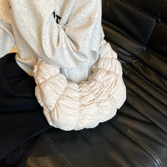 Bag Large Capacity Crescent Bag for Women's Solid Color Puffer Trendy Shoulder Bag