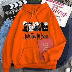 Anime Jujutsu Kaisen Hoodie Kawaii Gojo Satoru Graphic Hoodie Autumn Winter Plus Size