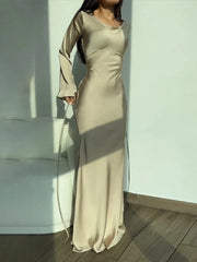 Evening Dresses: Womens Dresses Long Dresses Fashion Simple Round Neck