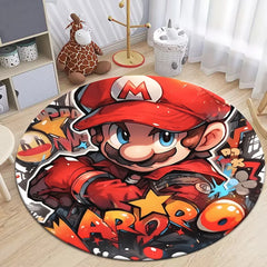 Super Mario cool Art Cartoon Print Round Carpet Living Room,kitchen,Sofa,Table