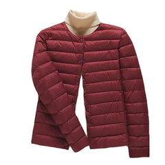 9 Color Women Puffer Jackets 90% Ultra Light Duck Down Women Matt Fabric