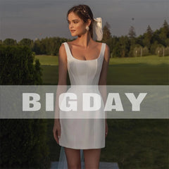 White Bridesmaid Dresses: Elegant Short Wedding Dress Women open Back Spaghetti