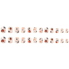 French False Nails Manicure Halloween Cartoon Fake Nails Funny Pumpkins Detachable