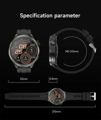 BOXUXING 1.85-inch Smart Watch Men Sport Waterproof Fitness Heart Rate Watches Compass GPS Track NFC Bluetooth Call Smartwatch