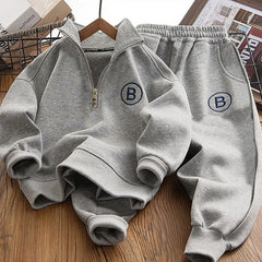 New Boys Clothing Set Autumn Winter Teenager Long Sleeve Clothes Suit Letter Pullover Tops Pants 2Pc Outfits Children Tracksuits