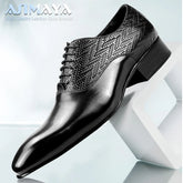 High Grade Black Leather Shoe Formal Office Oxfords Elegant Wedding Position