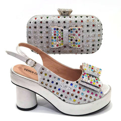 Matching Shoes and Bags: Gold Party Shoe and Bag Set for Wedding Italy Style Italian