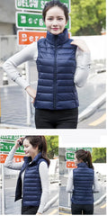 Down Jacket Women Sleeveless Ultra Light Down Vests Slim Jacket Girl Gilet Lightweight