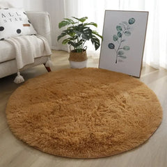 Living Room Rugs Aesthetic Bedroom Round Carpet Decoration Furry Comfort Carpet