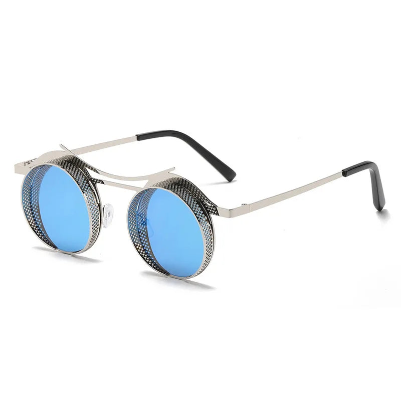 OEC CPO Steampunk Round Sunglasses Women Men 2023 Metal Mesh Personality Sun Glasses Female Eyewear Goggle UV400 Shades Oculos