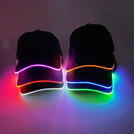Wholesale Baseball Caps Night Glow Light Cap Boys Girls Fashion Headwear Costumes Accessory Caps Hats