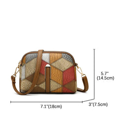 Block Shoulder Bags for Women National Style Double Zipper