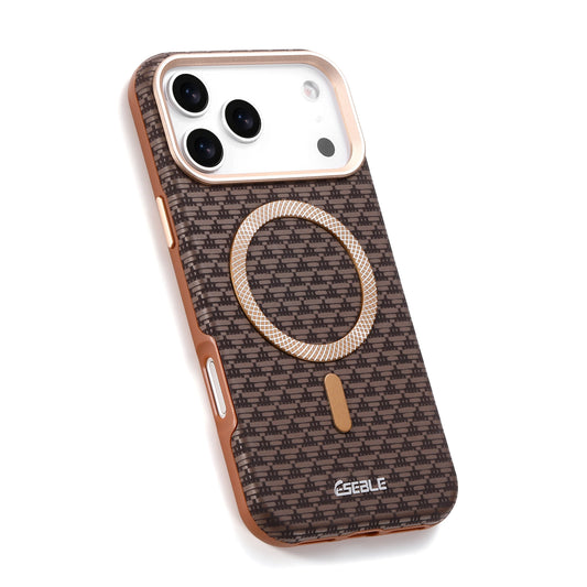 Leather Magnetic Phone Case For iPhone 17 16 15 14 13 Pro Max 17Pro 17Air Metal Lens Button Bumpe Cover