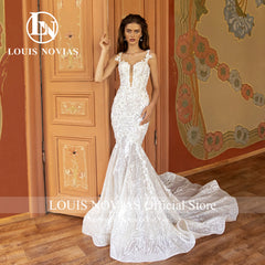 White Bridesmaid Dresses: Wedding Dress For Women Spaghetti Straps Modern