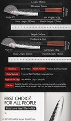 1PC-5PC Kitchen Knife Set Chef Utility Stainless Steel 3 Layers Composite