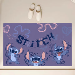 Cartoon Stitch and Lilo Cute Floor Mat Anti-Slip Bathroom Kitchen Bedroom Living Room
