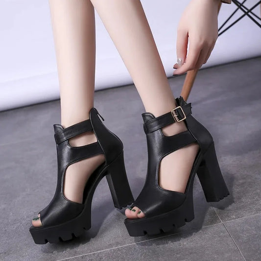 Women's Sandals Simple Fashion High Heels Solid Color Elegant Banquet Party Dress