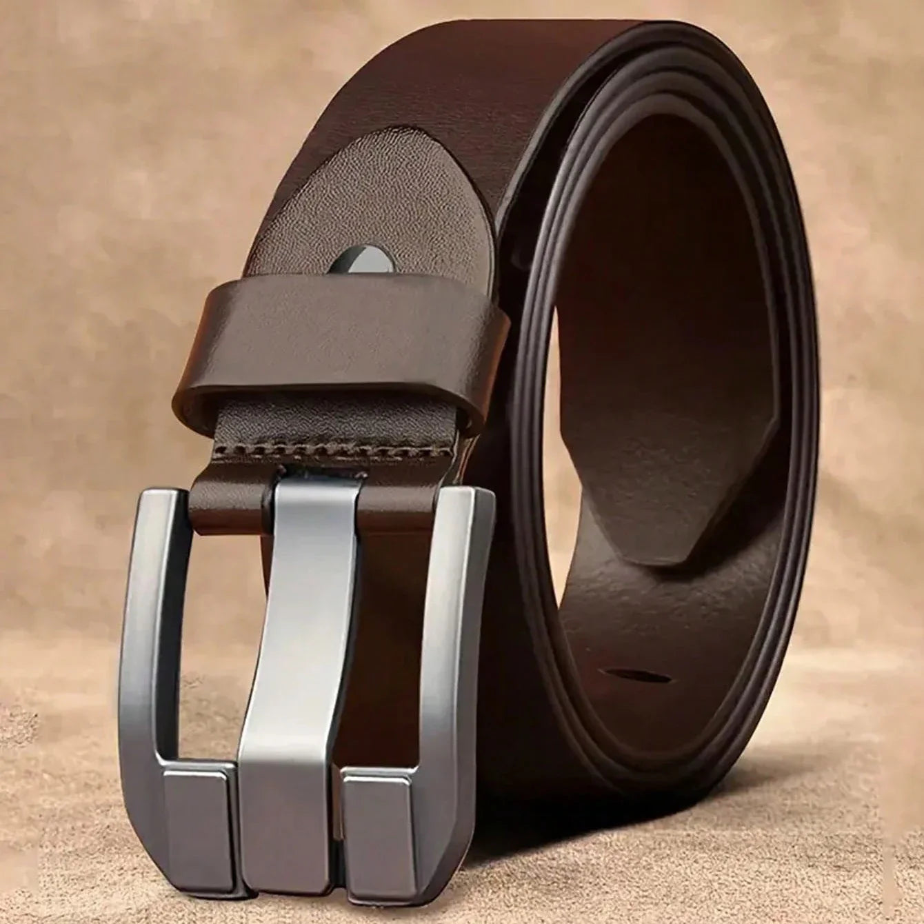 New Classic Luxury Vintage Men's Leather Belt - Black PU Material with Square Alloy Buckle - Perfect for Casual or Business Wear