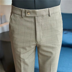 Striped Suit Pant Men'sNew Slim Fit Casual Business Pants Formal