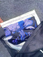 men's double layered shorts men anime high waisted oversized breathable sports