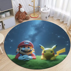 Super Mario cool Art Cartoon Print Round Carpet Living Room,kitchen,Sofa,Table